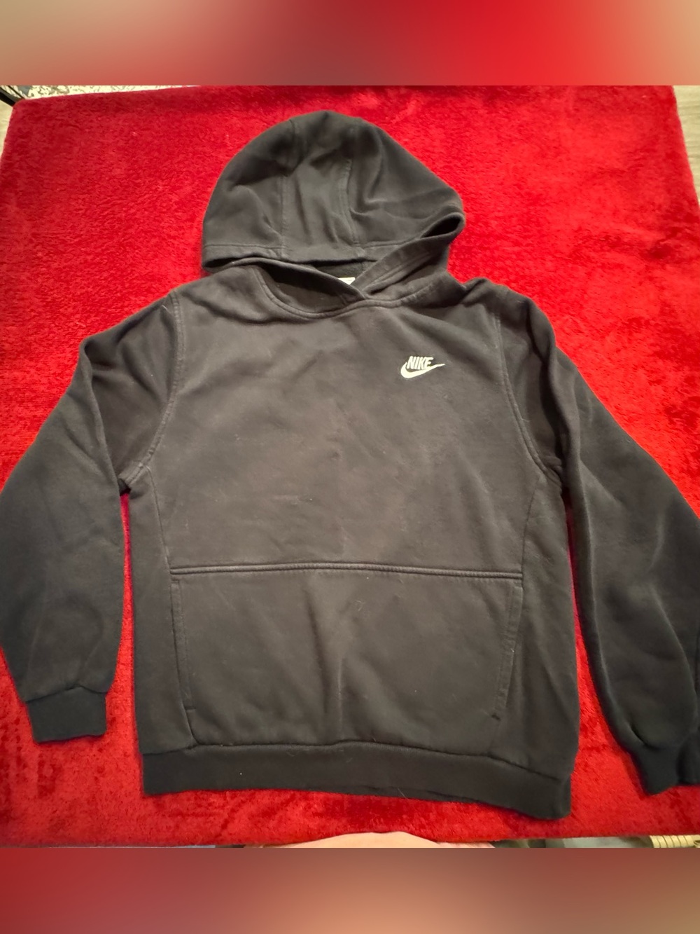 Nike Black Pullover Hoodie with White Swoosh
